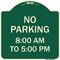 Signmission No Parking 8-00 Am to 5-00 Pm Heavy-Gauge Aluminum Architectural Sign, 18" x 18", G-1818-23600 A-DES-G-1818-23600 - alternate 1